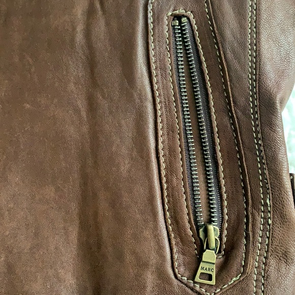 Andrew Marc : Brown Leather Jacket - Picture 4 of 12